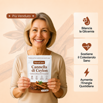 Cannella di Ceylon equivalente a 7200mg con Olio MCT