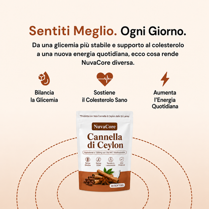 Cannella di Ceylon equivalente a 7200mg con Olio MCT