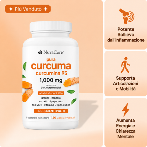 Muoviti con più comfort grazie alla Curcumina di Curcuma (1.000 mg)
