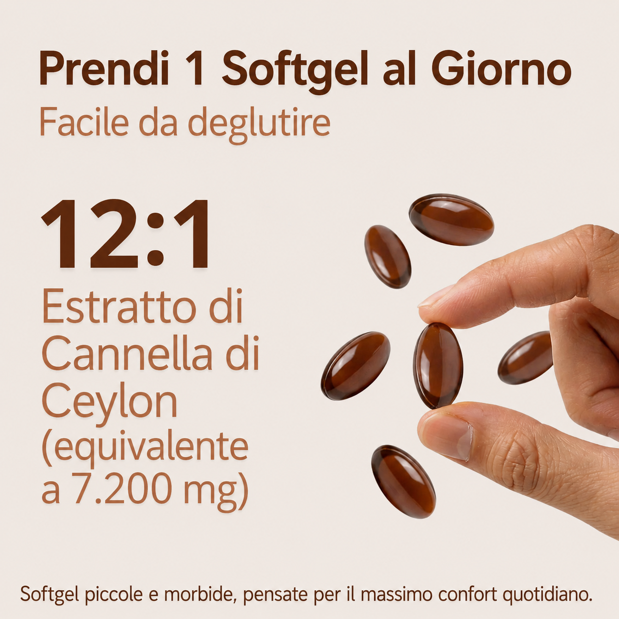 Cannella di Ceylon equivalente a 7200 mg con Olio MCT